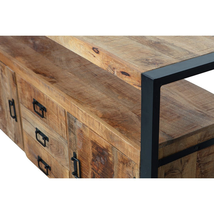Mangohouten Dressoir Britt 140 cm met 3 lades en 2 deuren Mahom