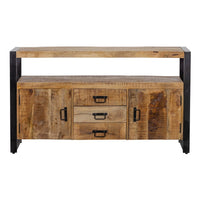 Mangohouten Dressoir Britt 140 cm met 3 lades en 2 deuren Mahom