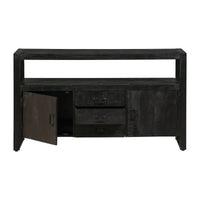Mangohouten Dressoir Britt Black 140 cm met 3 lades en 2 deuren Mahom