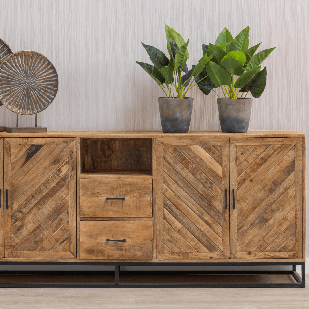 Mangohouten Dressoir 220 cm