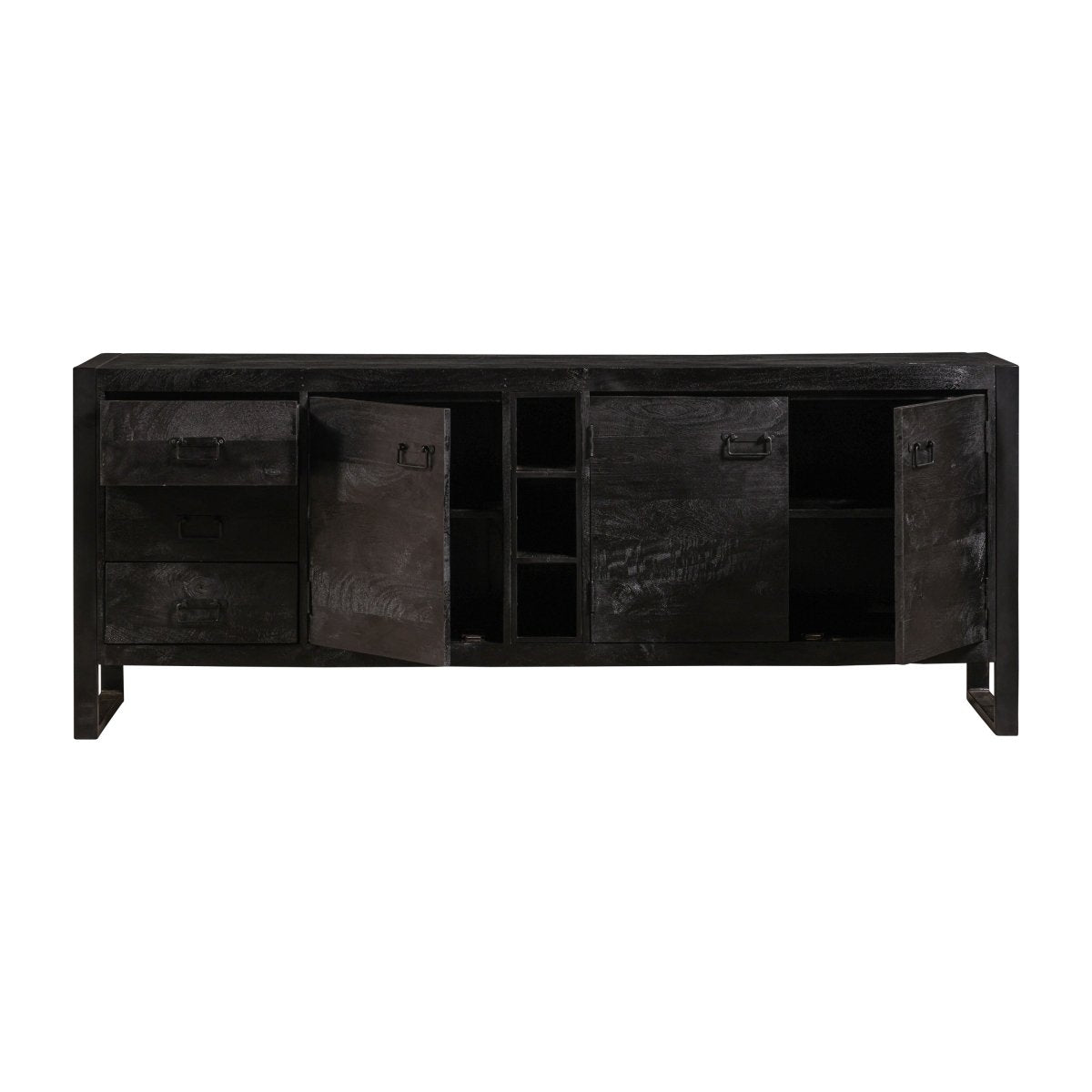 Mangohouten Dressoir Stockton Black 200 cm Mahom
