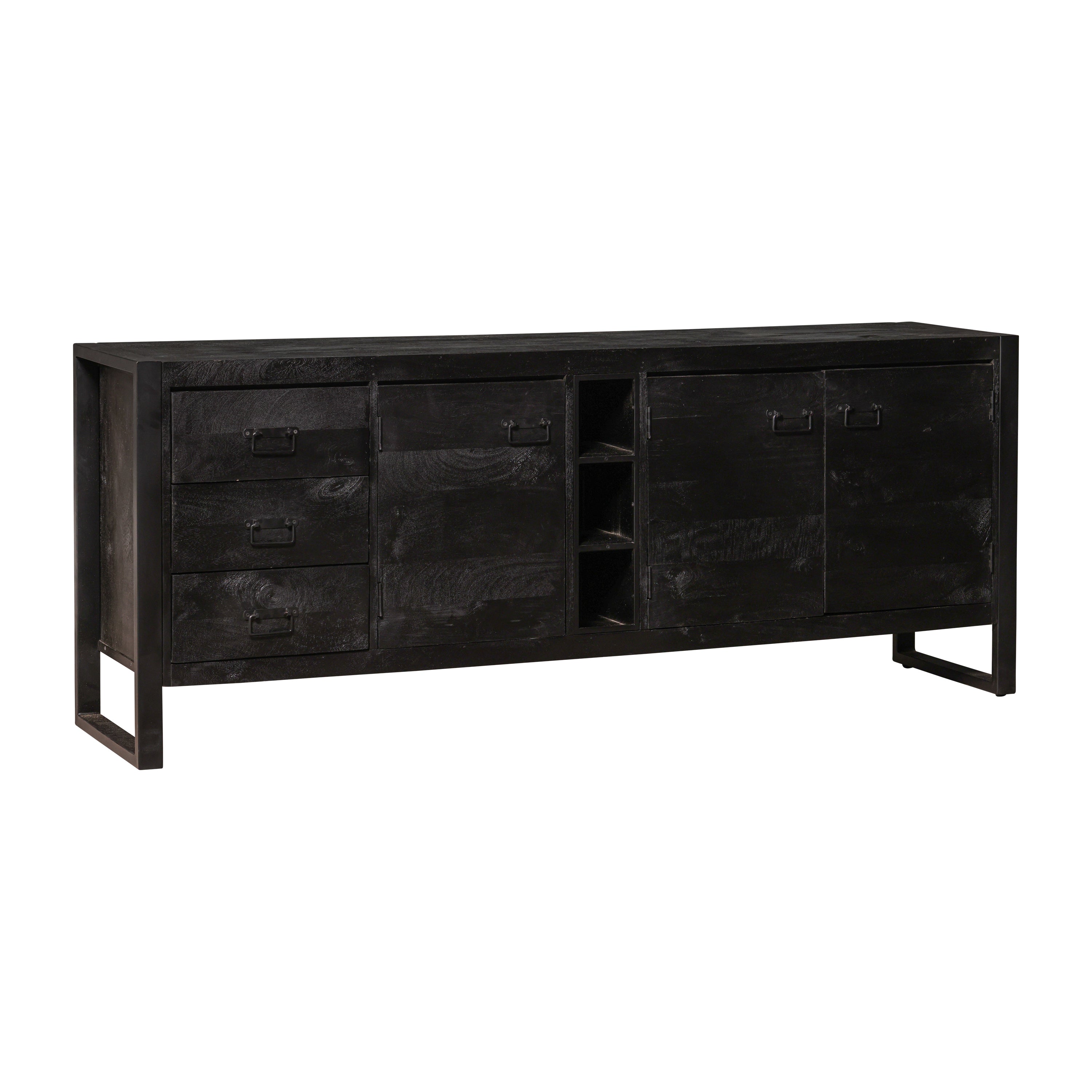 Mangohouten Dressoir Stockton Black 200 cm Mahom