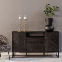 Mangohouten Dressoir Toronto Black 145x80 cm Mahom