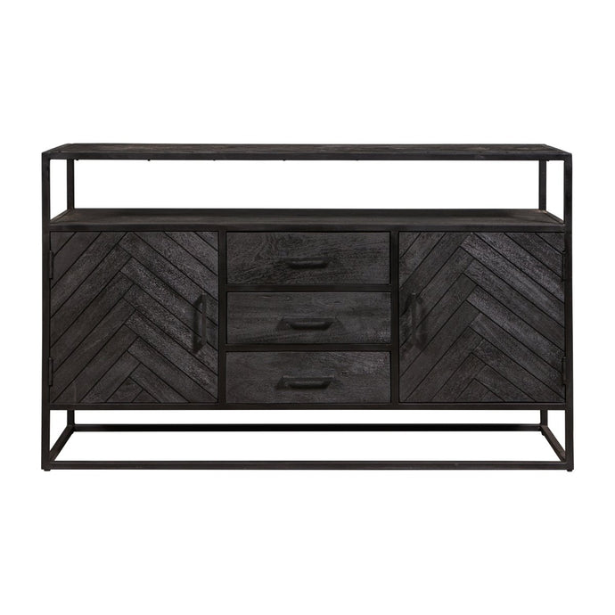 Mangohouten Dressoir Toronto Black 145x90 cm Mahom