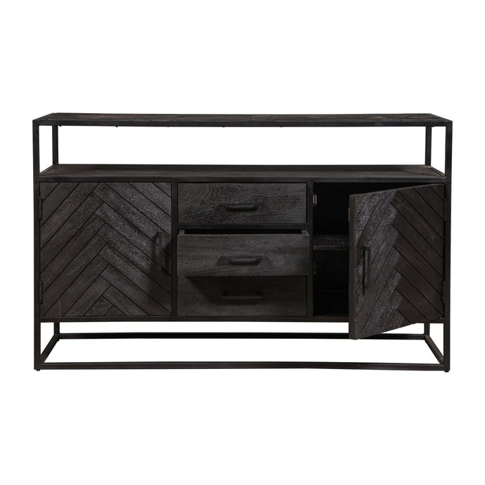 Mangohouten Dressoir Toronto Black 145x90 cm Mahom