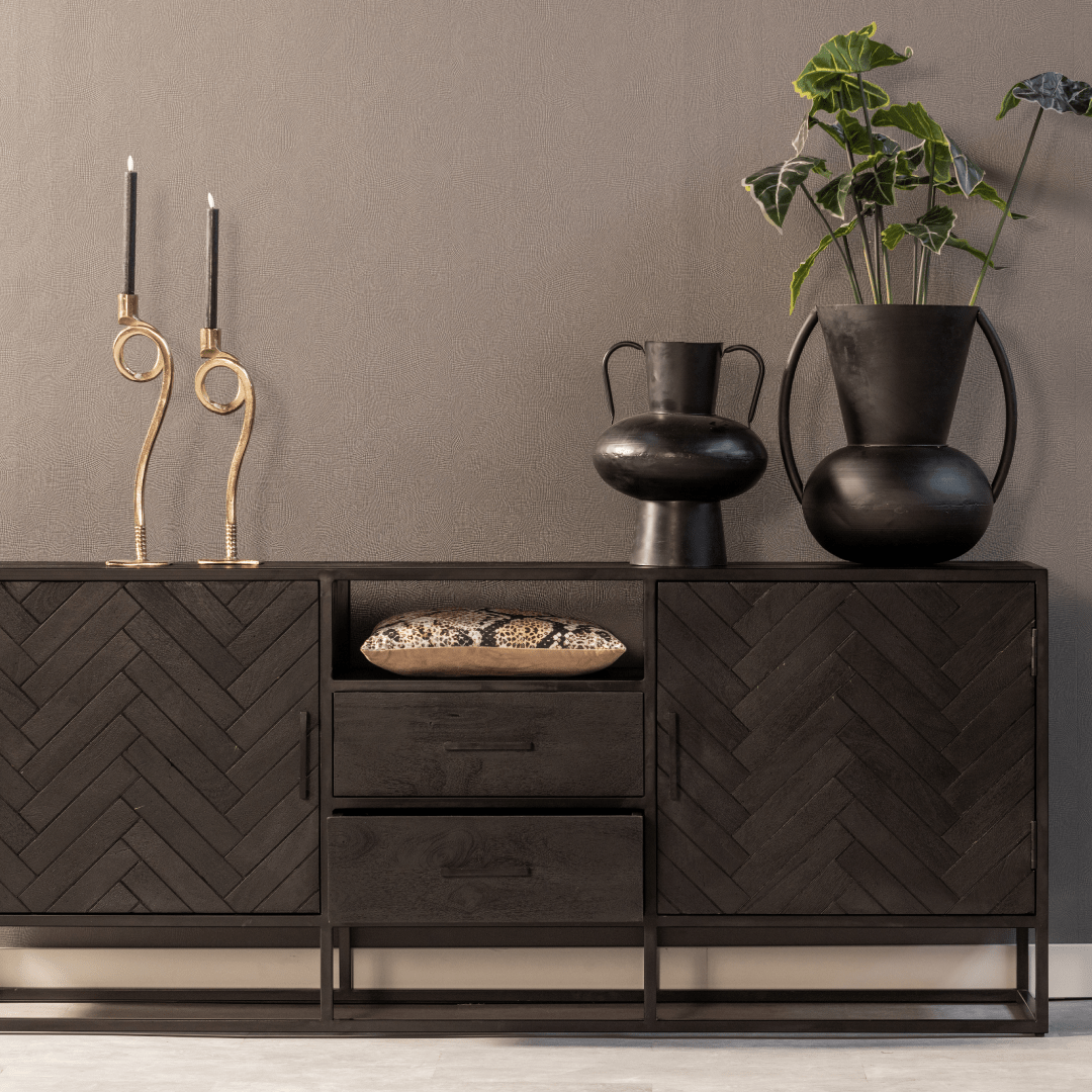 Mangohouten Dressoir 180 cm Black