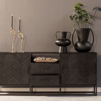Mangohouten Dressoir Toronto Black 180 cm Mahom