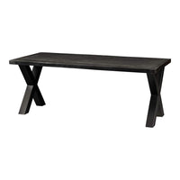 Mangohouten Eettafel Columbus Black Rechthoek 280x120 cm Mahom