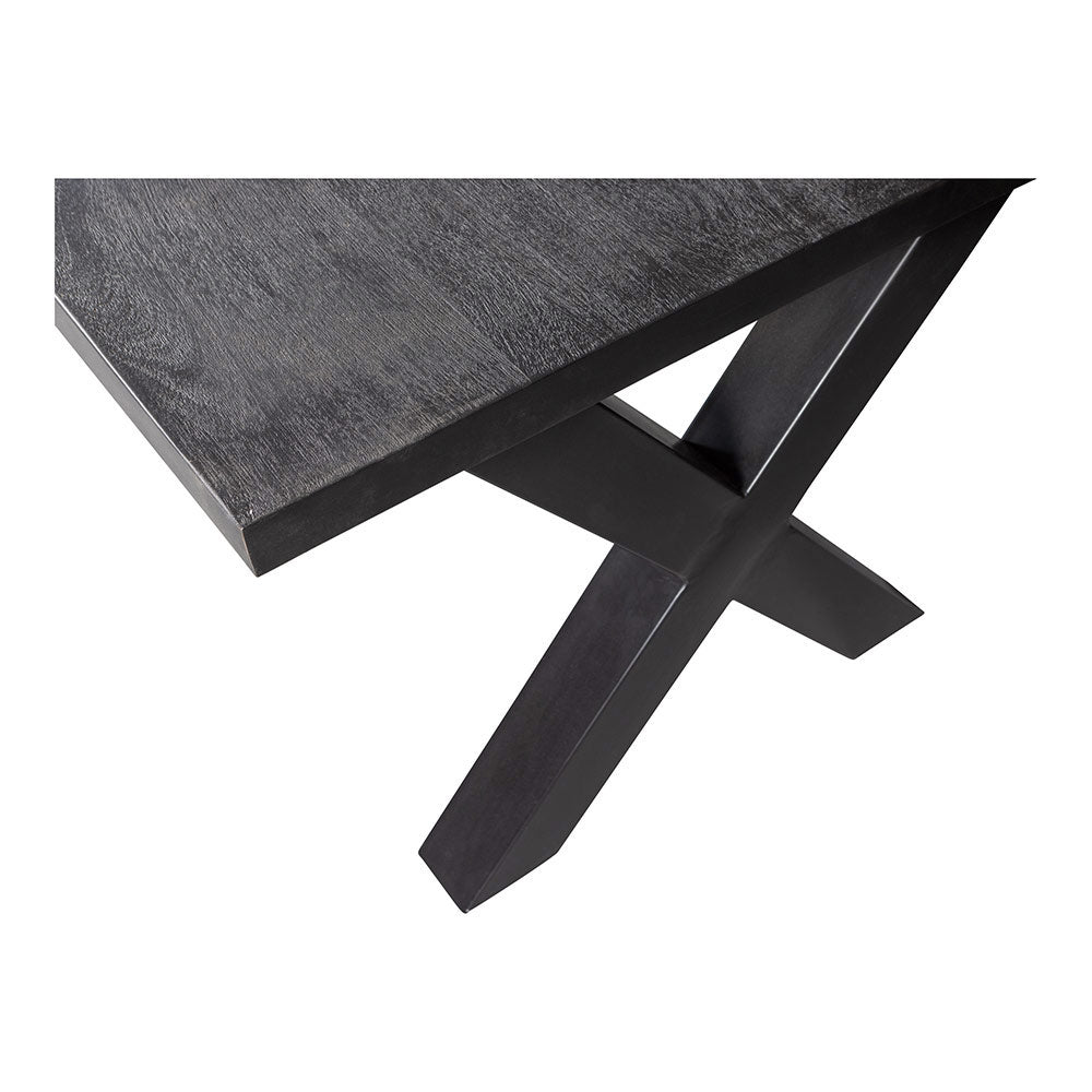 Rechthoekige zwarte eettafel van mangohout