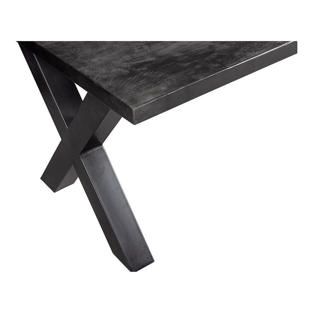 Rechthoekige zwarte eettafel van mangohout