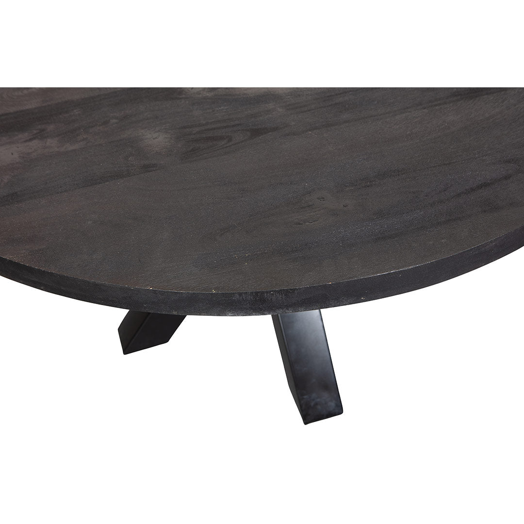 Mangohouten Eettafel Madison Black Rond Ø 120 Mahom