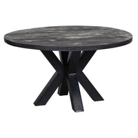 Mangohouten Eettafel Madison Black Rond Ø 110 Mahom