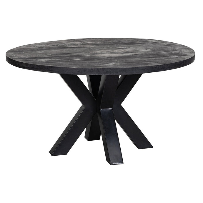 Zwarte mangohouten ronde eettafels