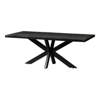 Mangohouten Eettafel Memphis Black Rechthoek 300x120 cm Mahom