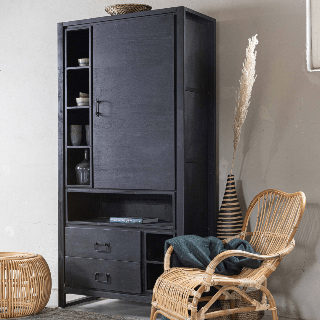 Mangohouten Kast 100 cm Black