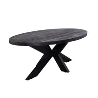 Mangohouten Salontafel Tulsa Black Ovaal Mahom