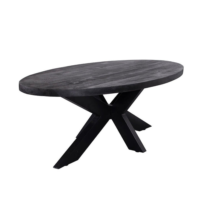Mangohouten Salontafel Tulsa Black Ovaal Mahom