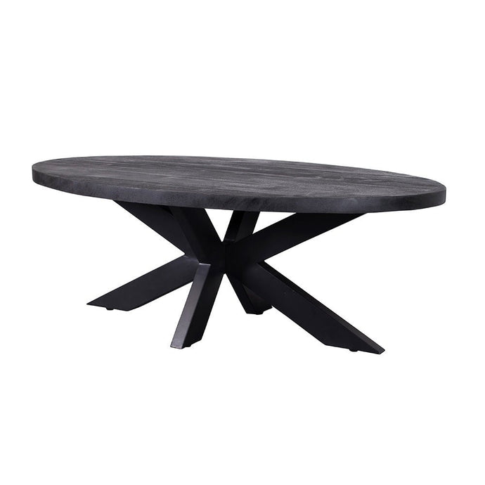 Mangohouten Salontafel Tulsa Black Ovaal Mahom