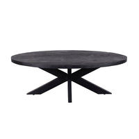 Mangohouten Salontafel Tulsa Black Ovaal Mahom