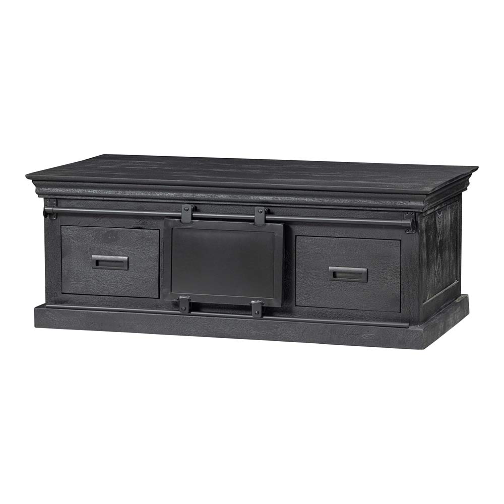 Mangohouten Salontafel Portland Black 120 cm 4 lades Mahom