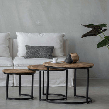Mangohouten Salontafels Set van 3