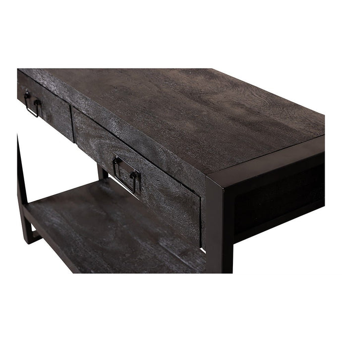 Mangohouten Sidetable Britt Black 2 lades 120 cm Mahom