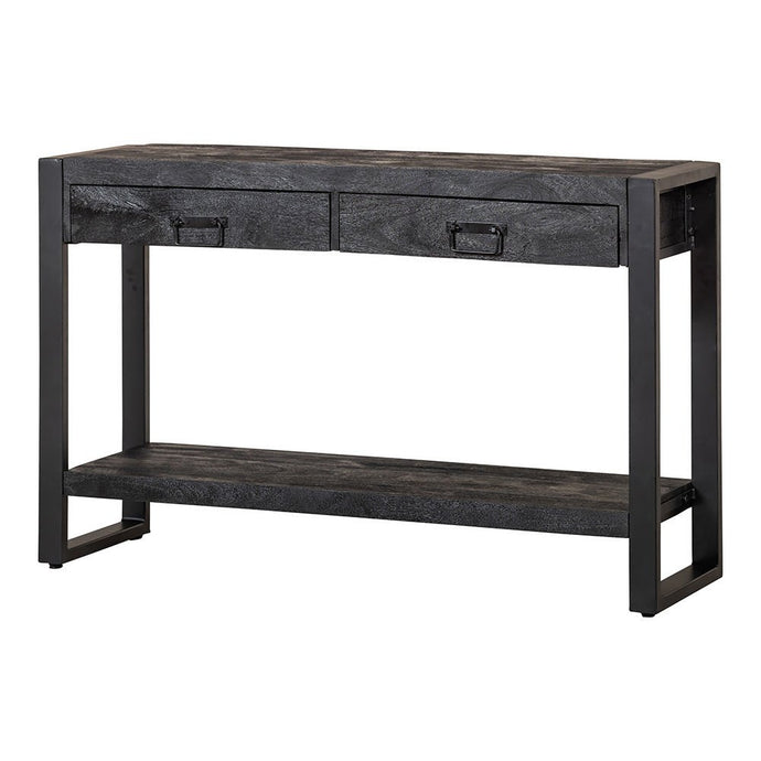 Mangohouten Sidetable Britt Black 2 lades 120 cm Mahom