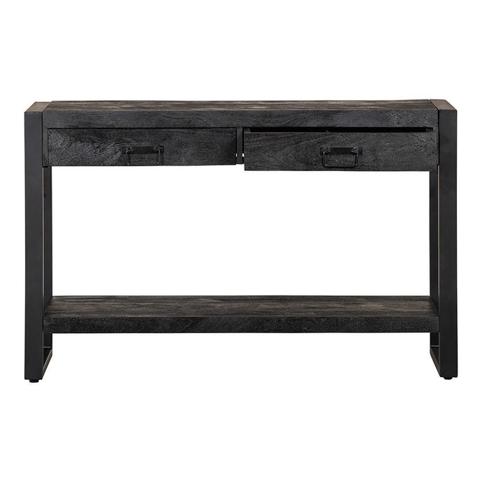 Mangohouten Sidetable Britt Black 2 lades 120 cm Mahom