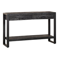 Mangohouten Sidetable Britt Black 2 lades 120 cm Mahom