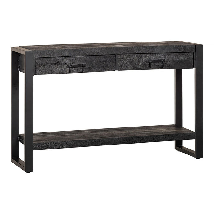 Mangohouten Sidetable Britt Black 2 lades 120 cm Mahom