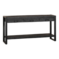 Mangohouten Sidetable Britt Black 3 lades 150 cm Mahom