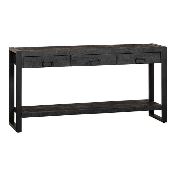 Mangohouten Sidetable Britt Black 3 lades 150 cm Mahom