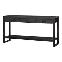 Mangohouten Sidetable Britt Black 3 lades 150 cm Mahom