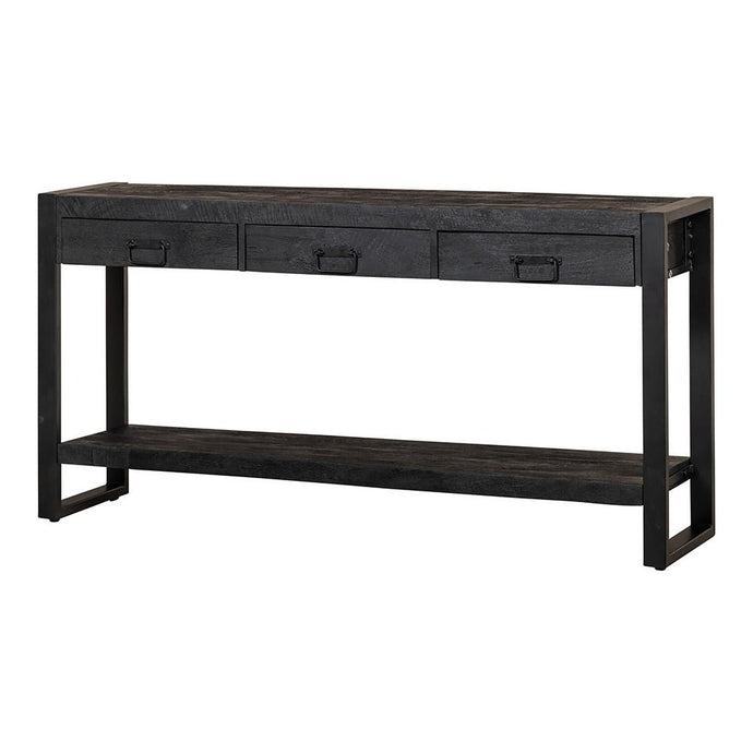 Mangohouten Sidetable Britt Black 3 lades 150 cm Mahom