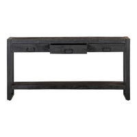 Mangohouten Sidetable Britt Black 3 lades 150 cm Mahom