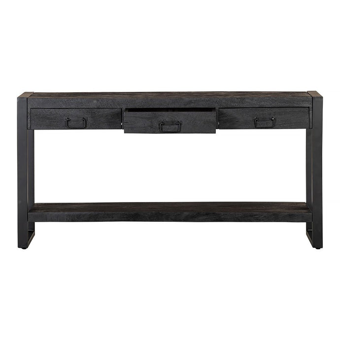 Mangohouten Sidetable Britt Black 3 lades 150 cm Mahom