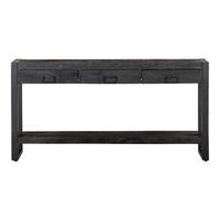 Mangohouten Sidetable Britt Black 3 lades 150 cm Mahom