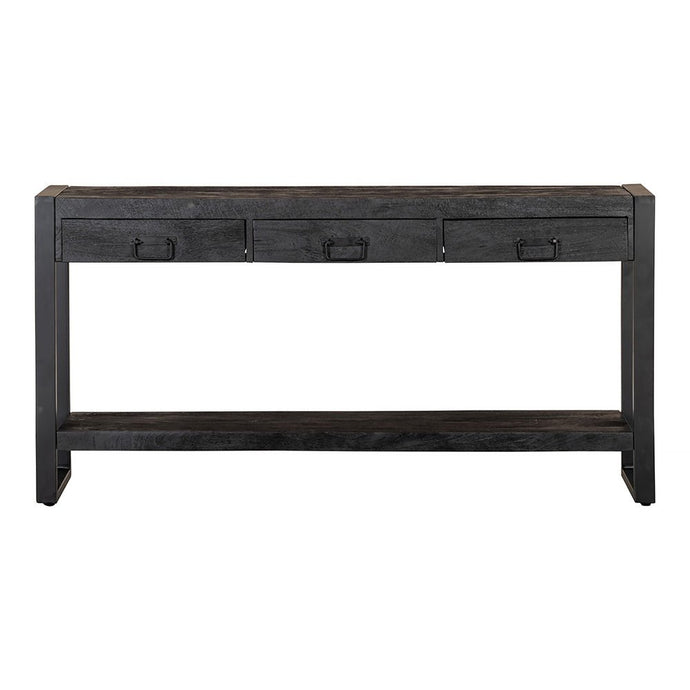 Mangohouten Sidetable Britt Black 3 lades 150 cm Mahom