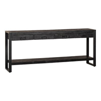 Mangohouten Sidetable Britt Black 4 lades 180 cm Mahom