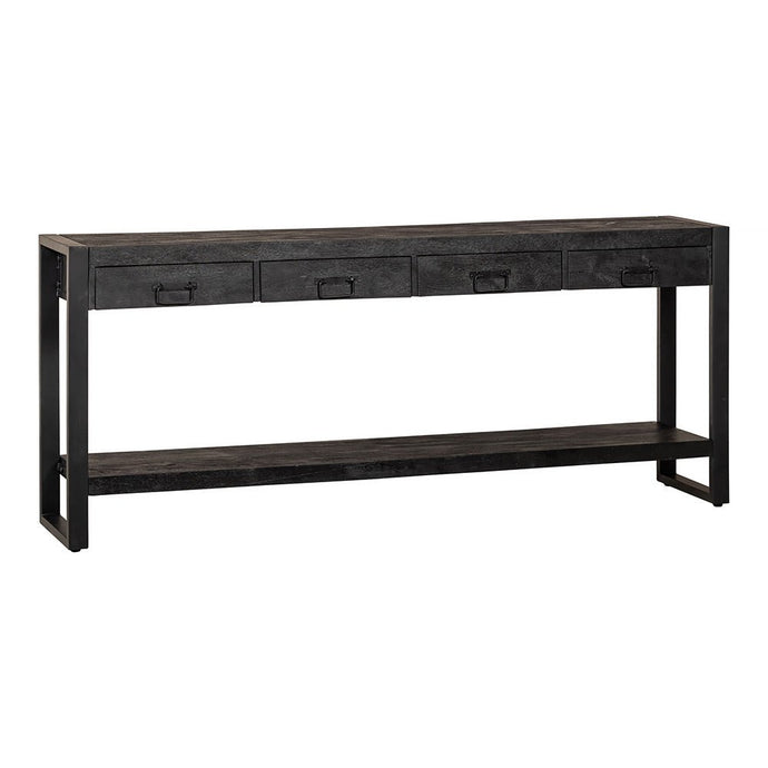 Mangohouten Sidetable Britt Black 4 lades 180 cm Mahom