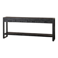 Mangohouten Sidetable Britt Black 4 lades 180 cm Mahom