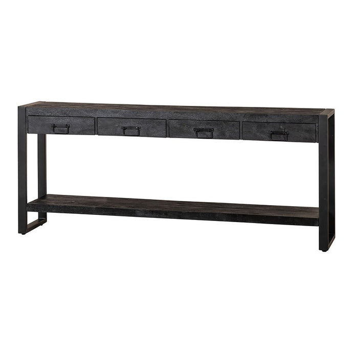 Mangohouten Sidetable Britt Black 4 lades 180 cm Mahom