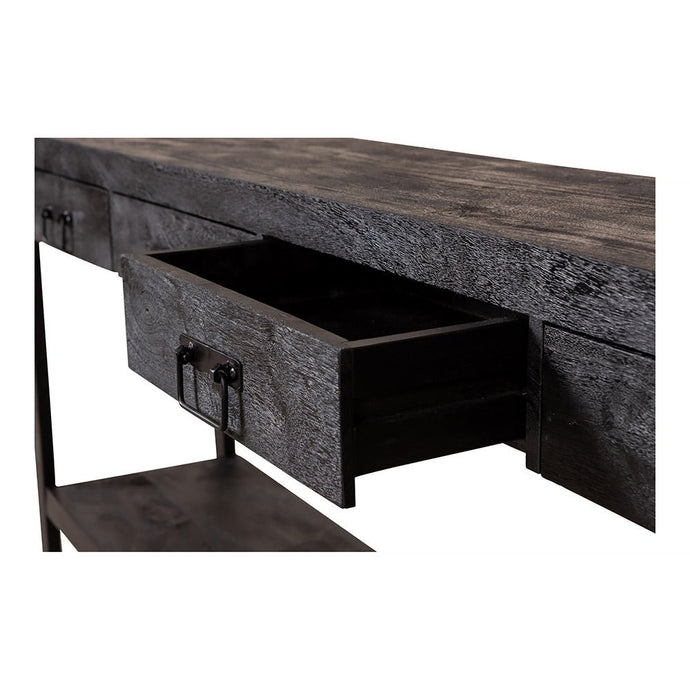 Mangohouten Sidetable Britt Black 4 lades 180 cm Mahom