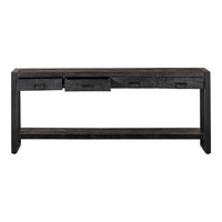Mangohouten Sidetable Britt Black 4 lades 180 cm Mahom