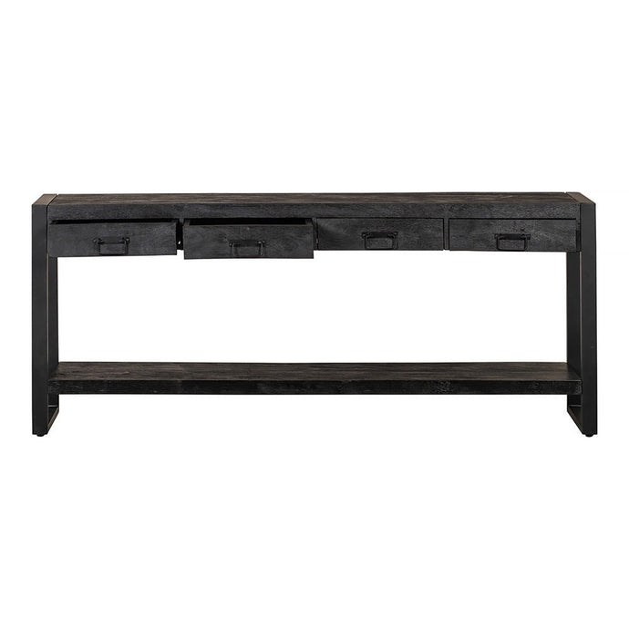 Mangohouten Sidetable Britt Black 4 lades 180 cm Mahom