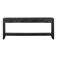 Mangohouten Sidetable Britt Black 4 lades 180 cm Mahom