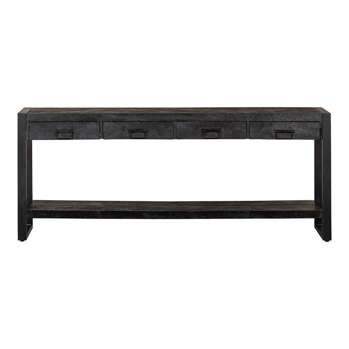 Mangohouten Sidetable Britt Black 4 lades 180 cm Mahom