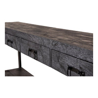 Mangohouten Sidetable Britt Black 4 lades 180 cm Mahom