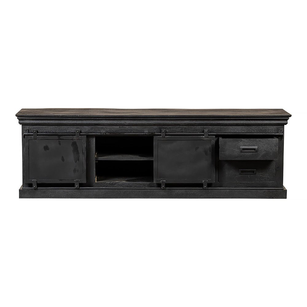 Mangohouten TV Meubel Portland Black 160 cm Mahom