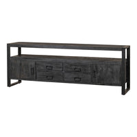 Mangohouten TV Meubel Britt Black 190 cm Mahom